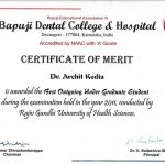 certificate at avant dental clinic kolkata