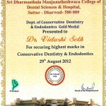 certificate at avant dental clinic kolkata