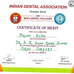certificate at avant dental clinic kolkata