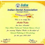 certificate at avant dental clinic kolkata