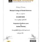 certificate at avant dental clinic kolkata