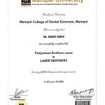 certificate at avant dental clinic kolkata
